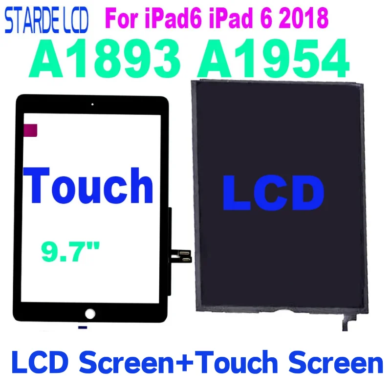 

9.7"AAA+ For iPad6 iPad 6 2018 LCD A1893 A1954 LCD Display Touch Screen Digitizer Glass Panel For iPad 9.7 LCD Screen Repla