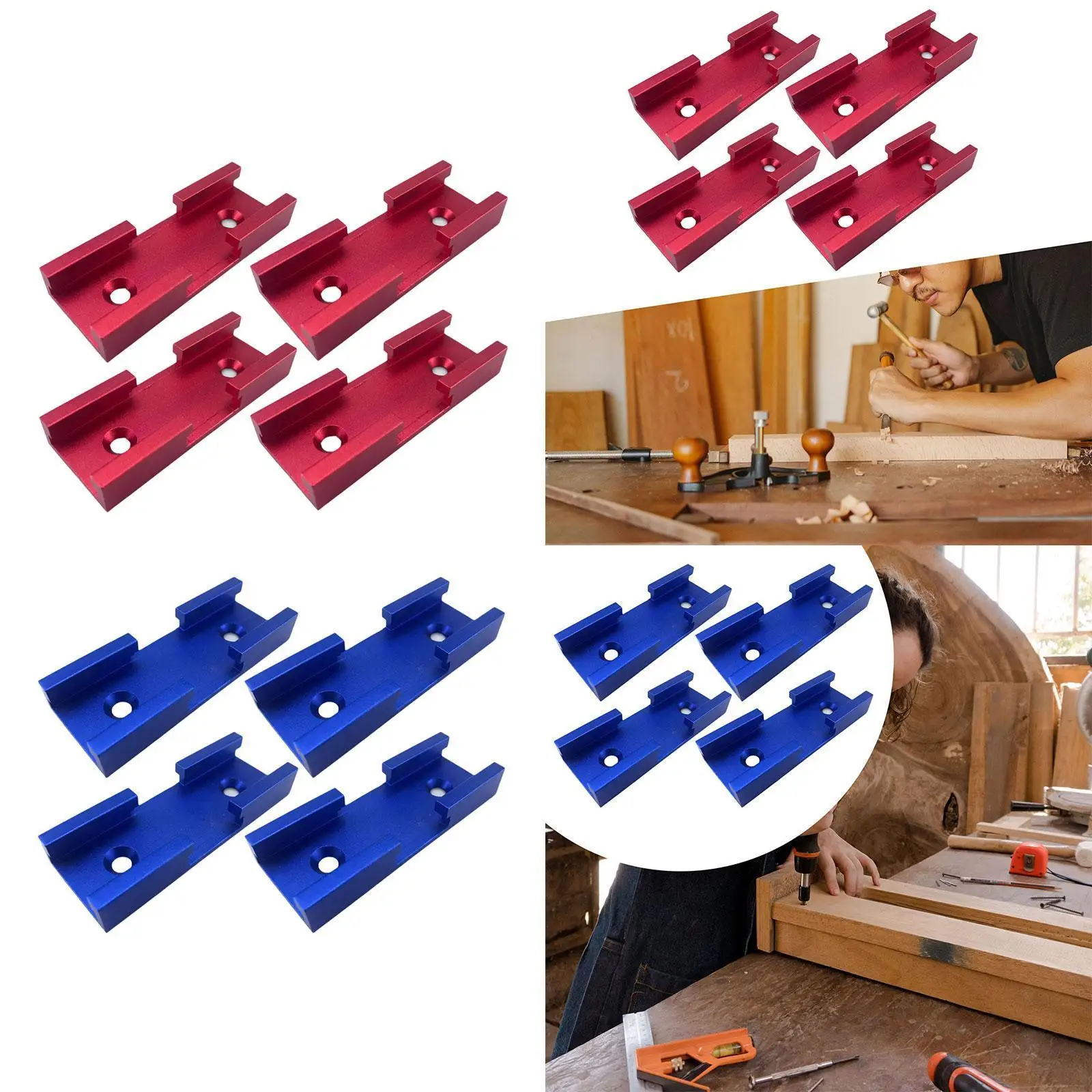 4x Woodworking T Tracks Aluminum Alloy Cross Connector for Drill Press Table Fixtures