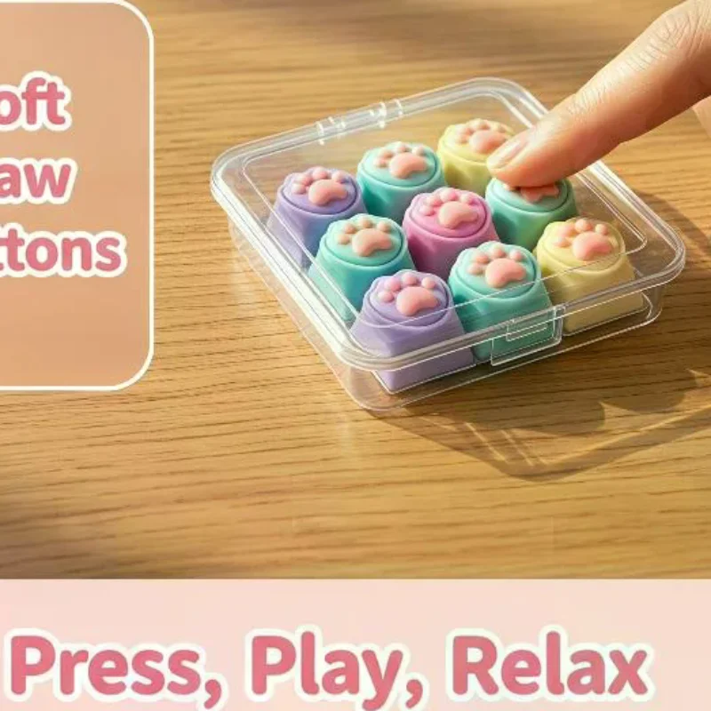 〔CC〕Keycap Keychain Stress Relief Sensory Toy Cute Cartoon Style Press Key Pendant Lovely Backpack Charm for Girls Daily Use〔88