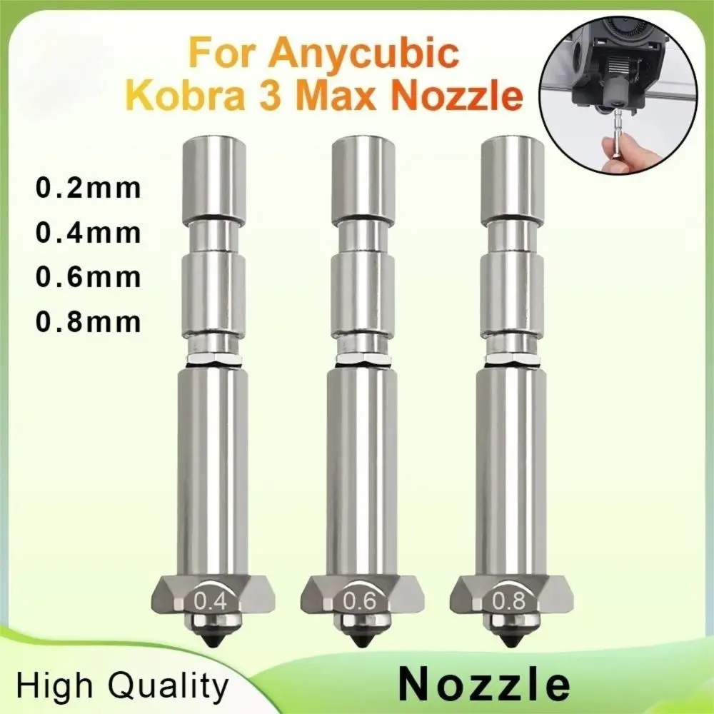 

0.2mm 0.4mm 0.6mm 0.8mm 3D Printing Nozzle Quick-Swap Hardened Steel Hotend Integrated for Anycubic Kobra 3 Max Combo