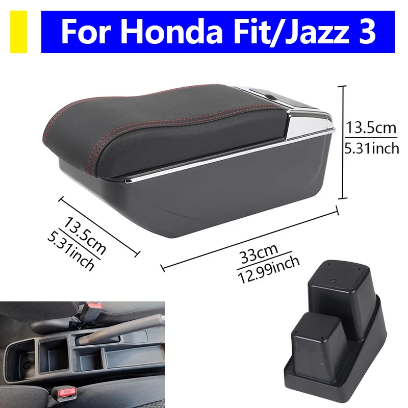 

Автомобильные принадлежности для Honda Fit 3, Honda Jazz Fit 2014-2019, ящик для хранения центральной консоли, подлокотник, аксессуары для салона автомобиля
