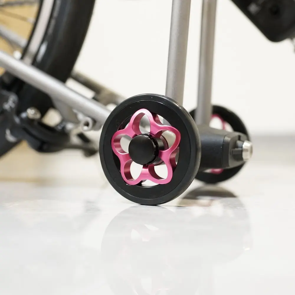 UnionJack 70mm Easy Wheel Rear Rack Pushing Caster for Brompton Folding Bike Push Wheel