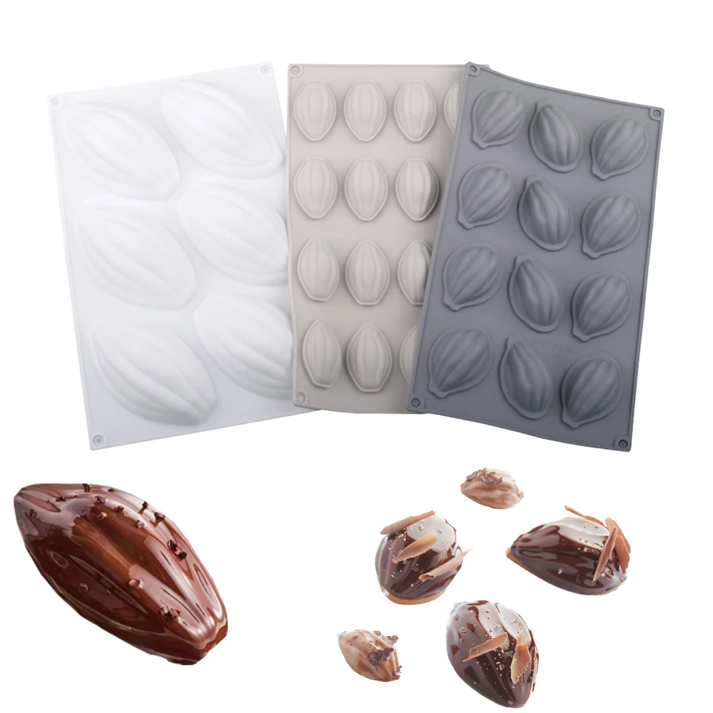 6/12/16 Zellen Kakao Bean Design Silikon Kuchen Form Schokolade Form Dessert Dekorieren Werkzeuge Lebensmittel Grade Küche Backformen