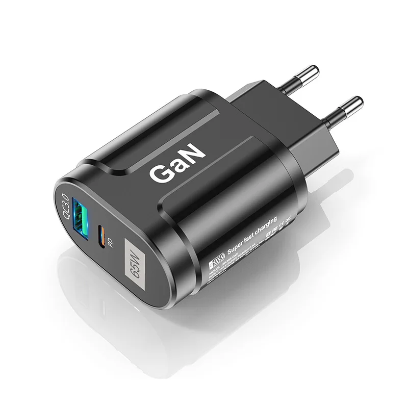 65W 2-portowy ładowarka PD USB 33W USB-C PD + 33W QC3.0 FCP AFC Adapter szybka ładowarka ścienna wtyczka ue dla 12 13 14 14Pro