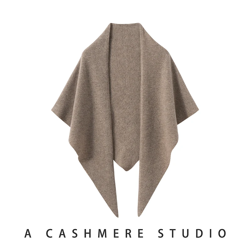 

New Fashion Women's Pure Cashmere Triangle Scarf Shawls Spring Autumn Winter 100% Cashmere Knit Shawls Soft Warm Cashmere Wraps