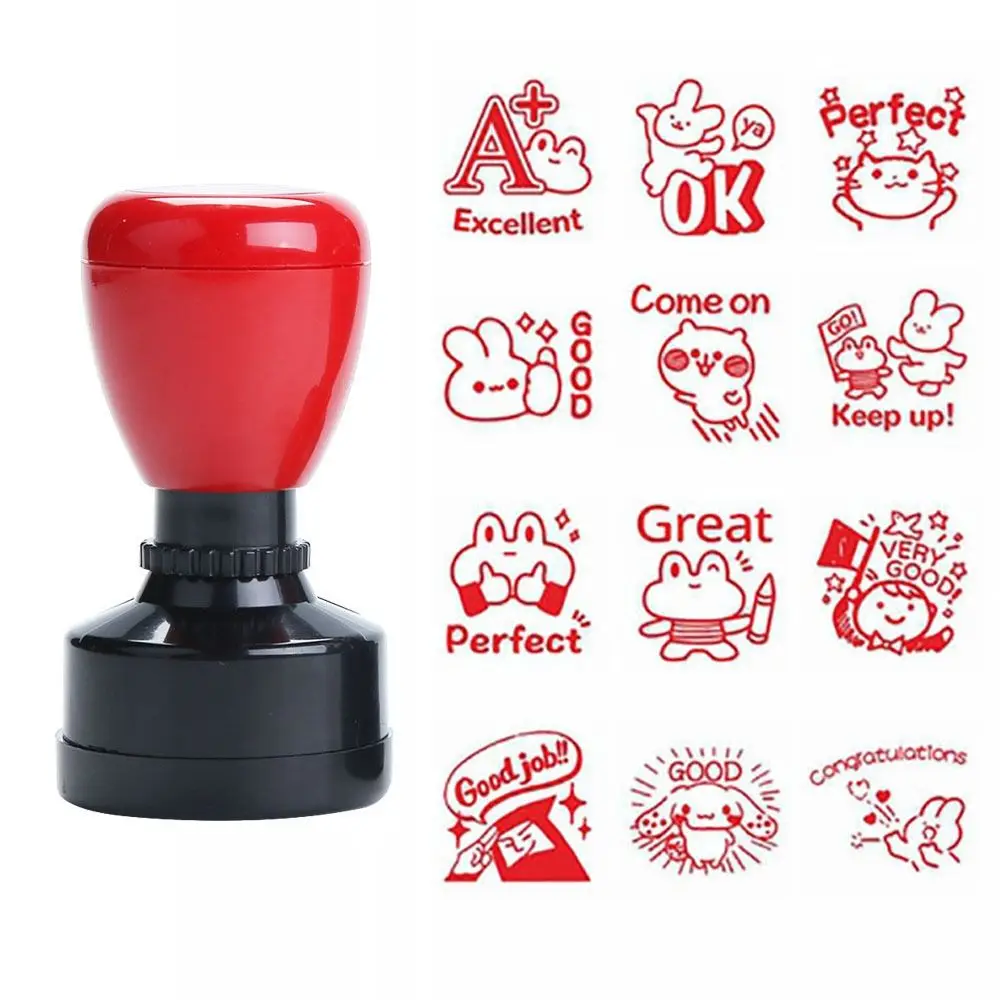 Durable Praises Emoticons Teacher Encourage Stamp Scrapbooking Seal Teacher Supplies Comments Seal DIY Self-ink Stamps