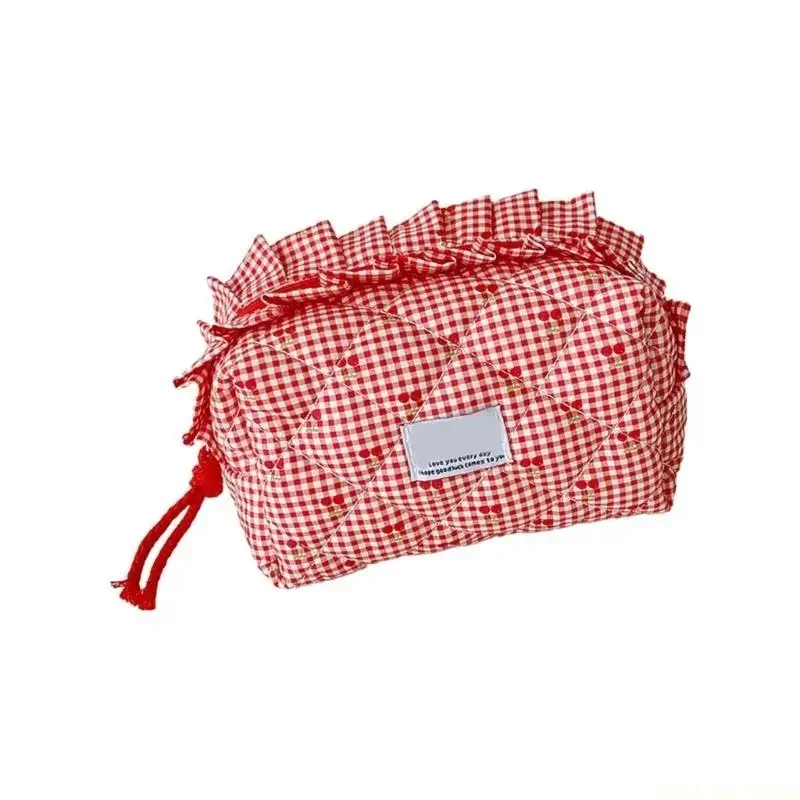 X90D Large Capacity Storage Bag Plaids Makeup Bag Toiletry Bag Makeup