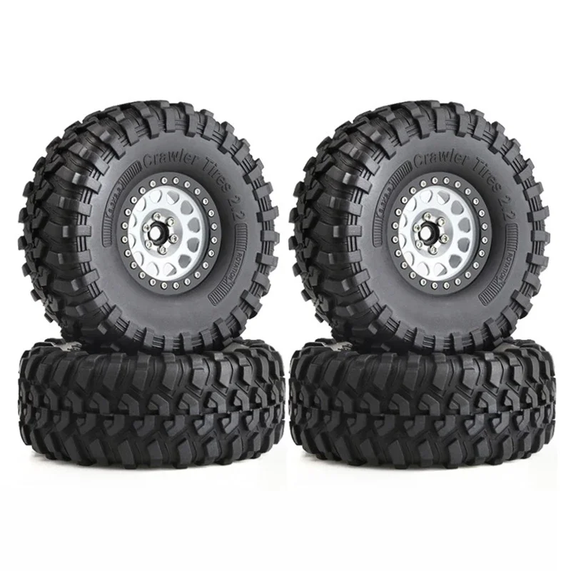 130mm Metalen 2.2 "Beadlock Velg Band Set voor 1/10 RC Crawler Auto Axiale SCX10 Wraith RR10 Capra Traxxas TRX4 YK4082 YK4083