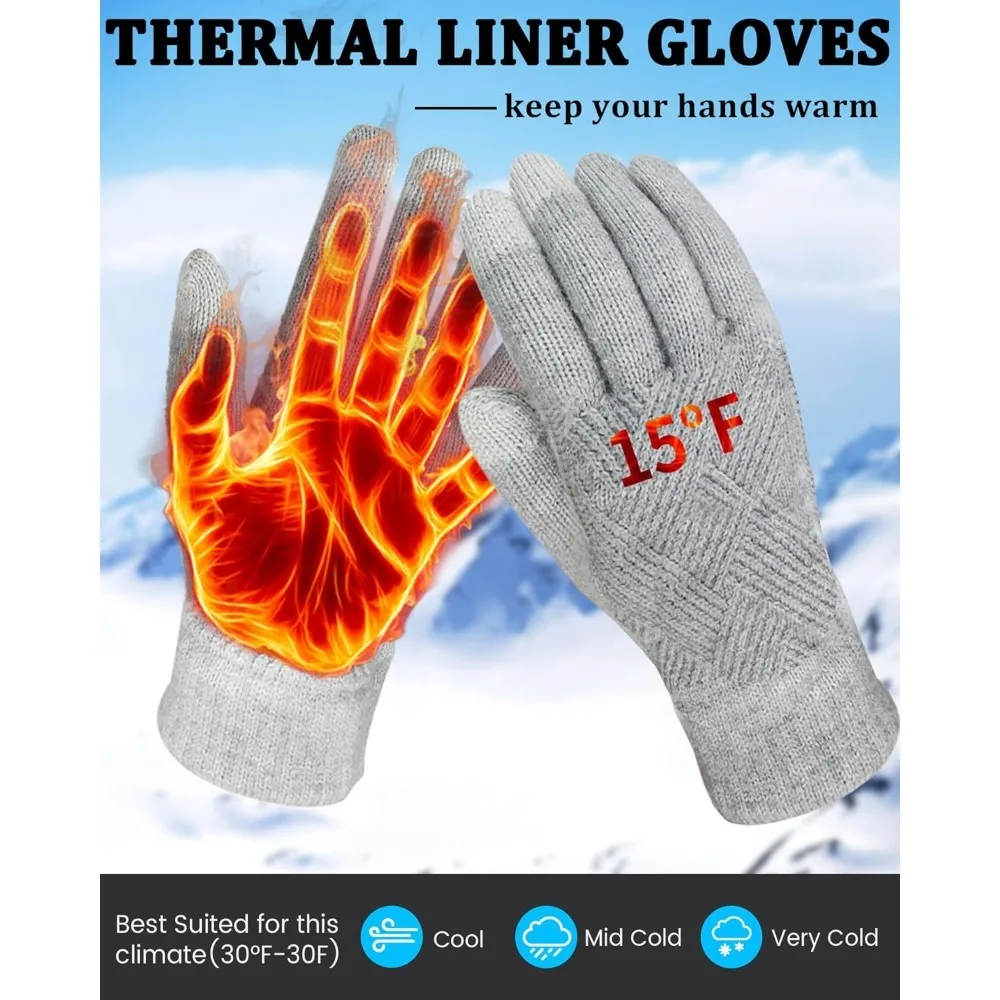 Winter Gloves for Women Touch Screen Thermal Lining Warm Gloves Cold Weather Christmas Gifts