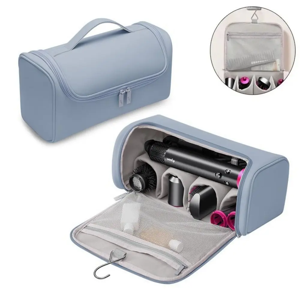 

Hideable Hanging Hook Hair Dryer Case Non-slip Portable Hair Curler Organizer Water proof Large Capacity Cosmetic Bag