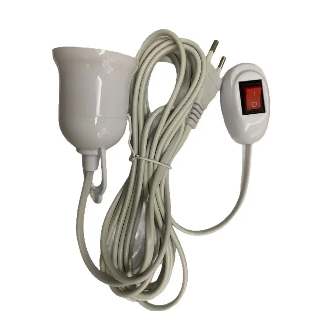 

5/10m Lamp Bases Universal With Switch Led Bulb Socket Adapter E27 Screw Lamp Holder Accessories Tools Two Plugs Suspension
