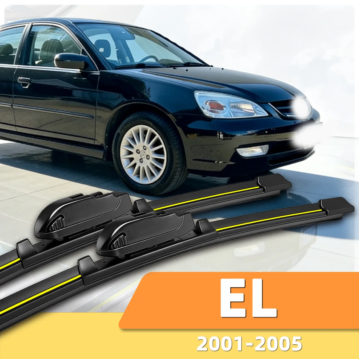 

2 шт. бескаркасные бесшумные передние дворники для Acura EL (2001-2005) с резиновыми лентами из натурального каучука, автозапчасти