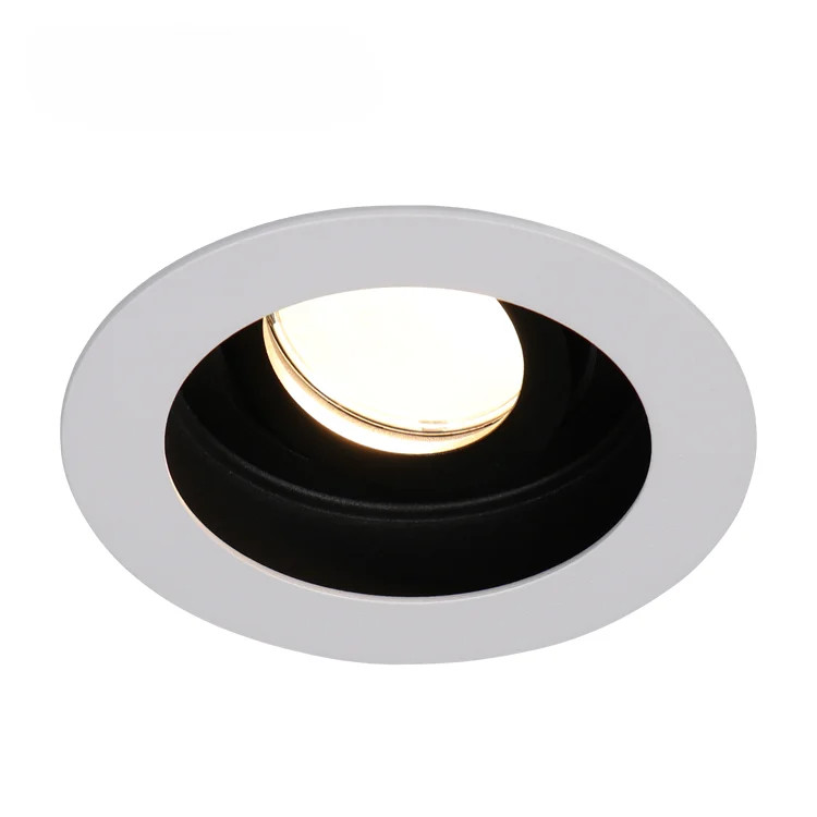 Simple Double Color Style MR16 Spotlight Housing Hole 75mm GU10 LED Module Round Back Clip Recessed Down Light Frame Home Decor