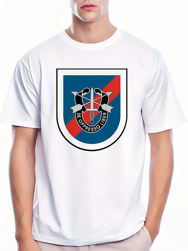 

Vintage 20th Special Forces NG pattern -100% cotton summer short sleeve O-neck casual printed T-shirt.