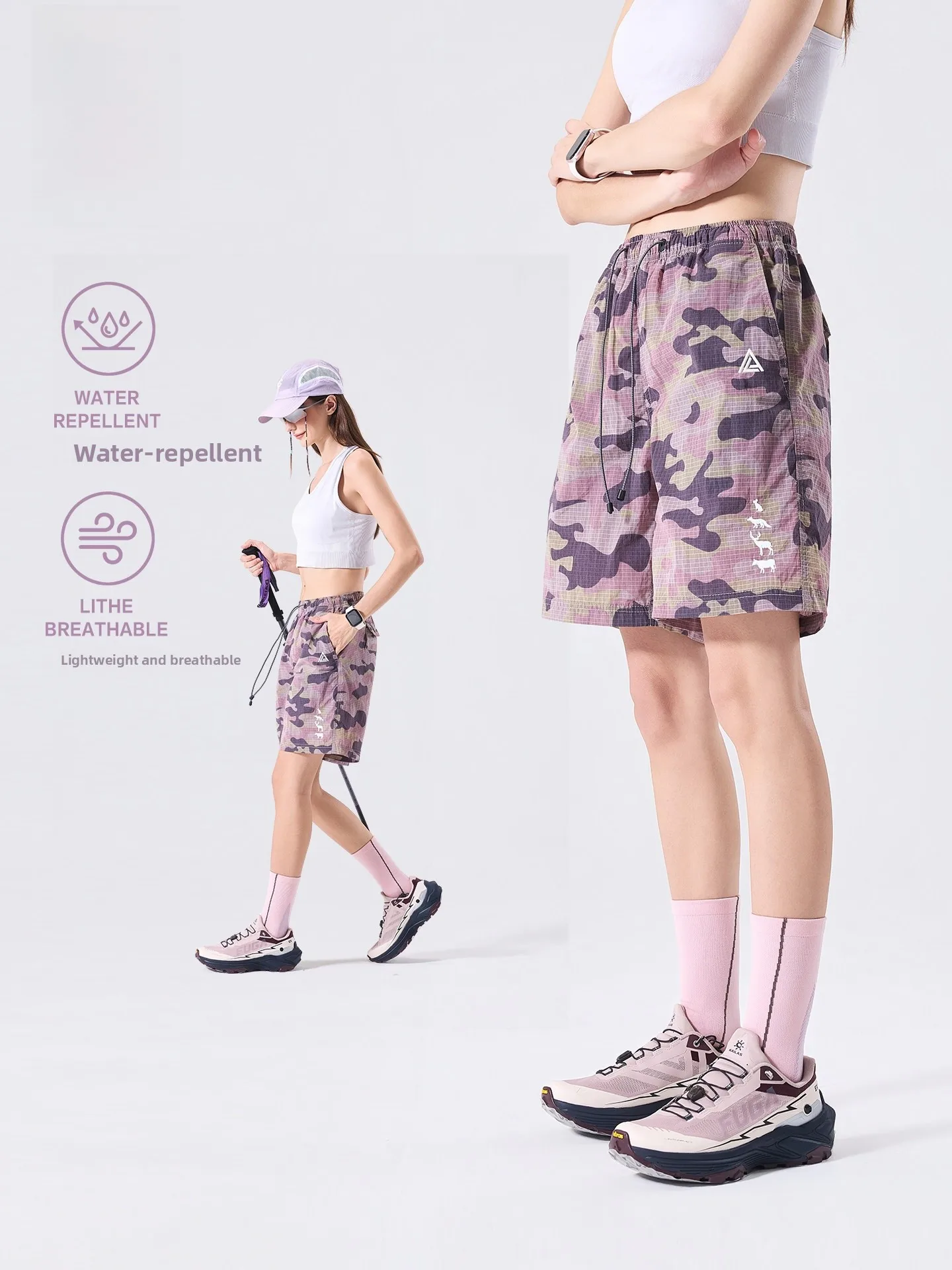 LAZY DAY Camouflage Work Pants Lightweight Breathable Outdoor Shorts Women Summer Loose Sports Casual Trousers