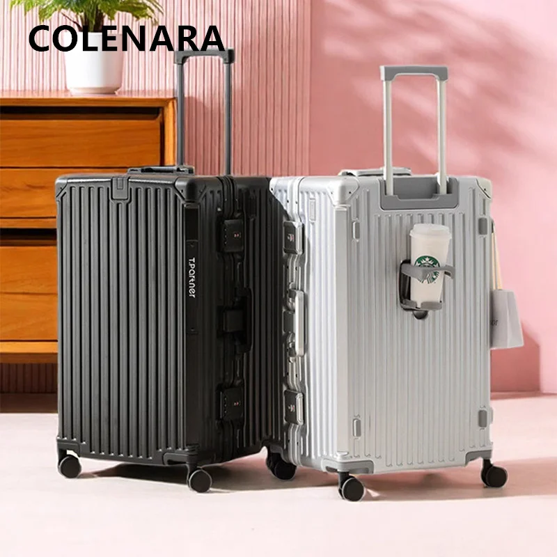 

COLENARA 26 "29" 32-дюймовая дорожная сумка для багажа с алюминиевой рамой, большая вместительная сумка на колесиках, многофункциональный чемодан для путешествий