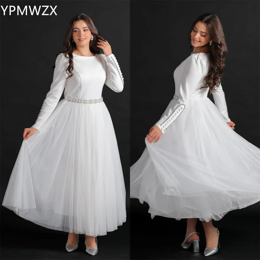 YPMWZX-Robe de Bal Personnalisée pour Femme, Jupe Drapée en Couches, Coupe A-Line, Longueur de Rinçage, sur Mesure