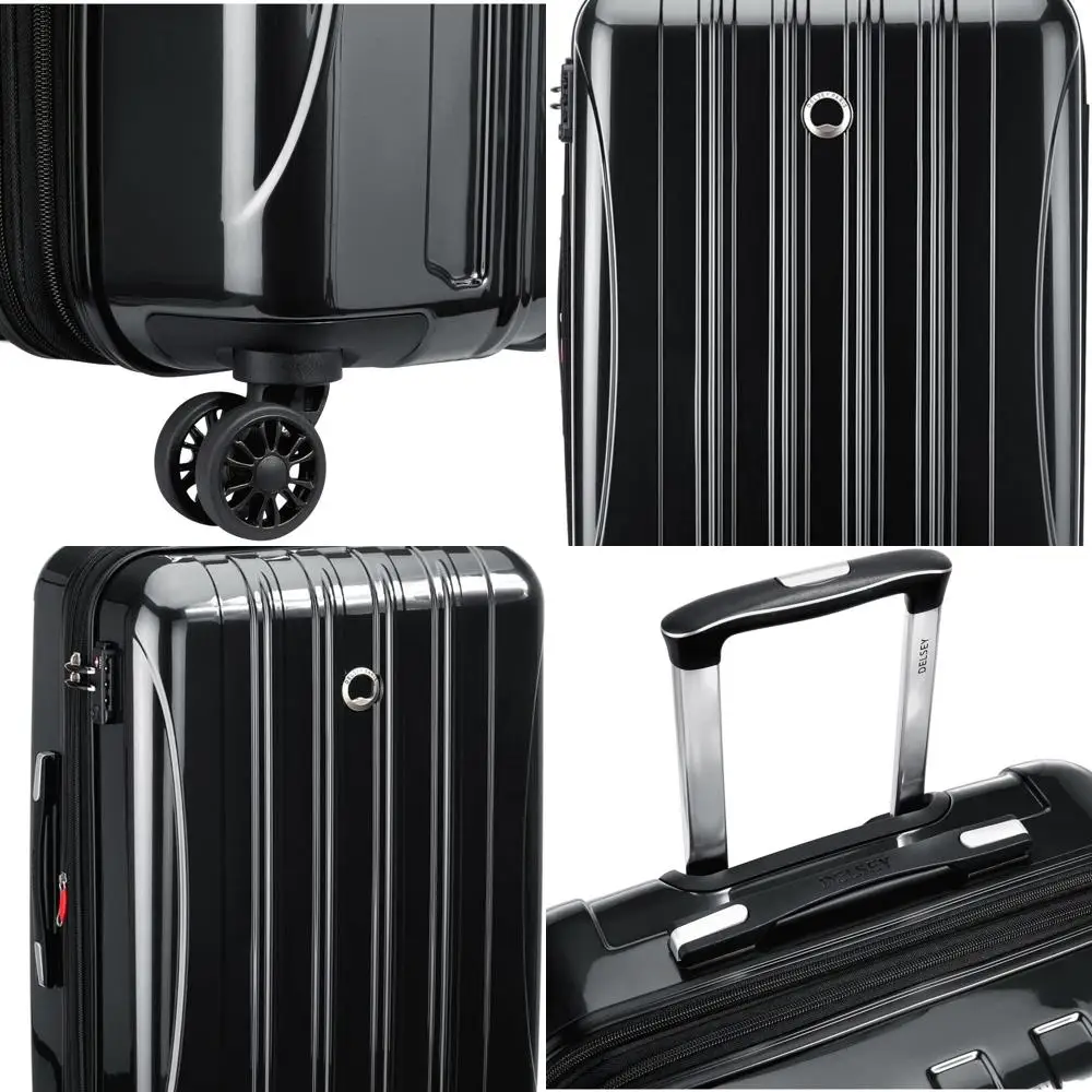 

Expandable Hardside Spinner Luggage, Black, Medium 24 Inch