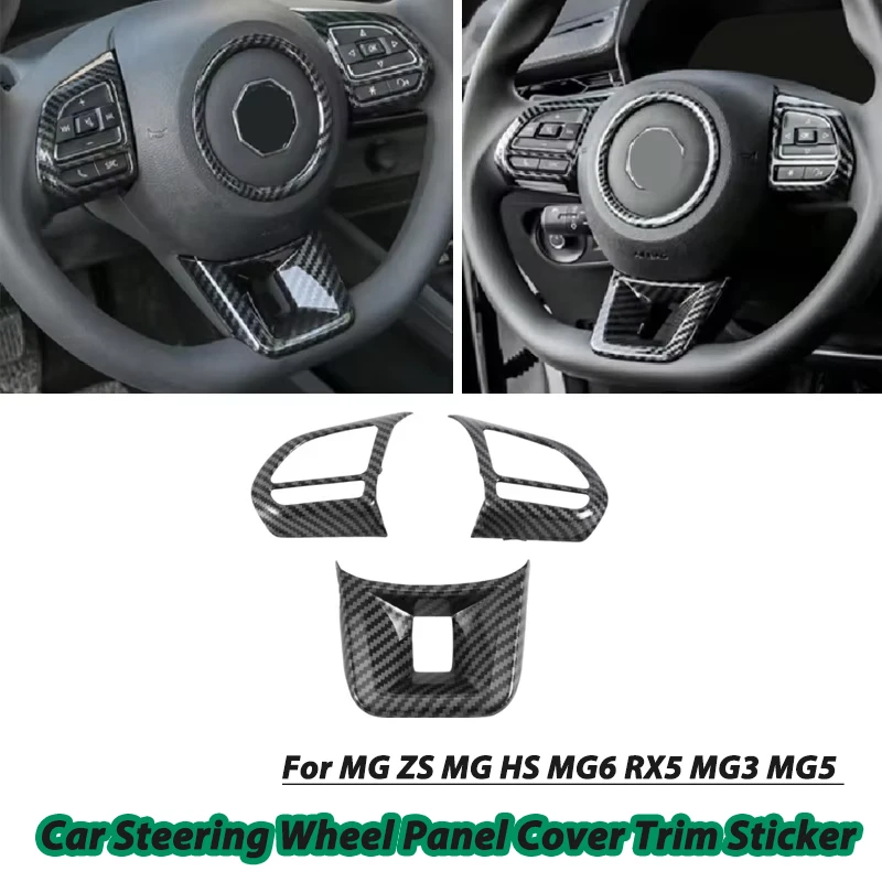 For MG ZS MG HS MG6 RX5 MG3 MG5 Car Steering Wheel Panel Cover Trim Sticker Interior Decoration Accessories