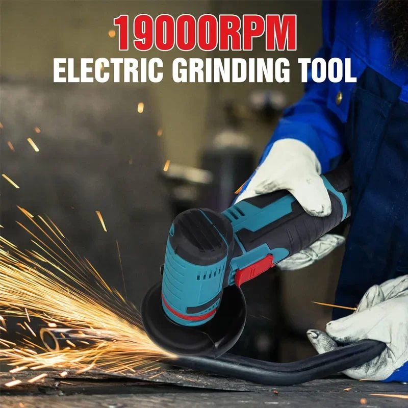 Cordless Angle Grinder, 19000RPM 12V Mini Angle Grinder Tool with 1100mAh Battery, Handheld Cutter for Metal Wood Grinding+