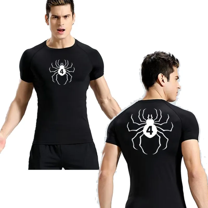 Men Compression Tshirt Quick Dry Running Gym Fitness Tight Sportswear Summer Breathable Spider Short Sleeve Anime Hunter X Hunt