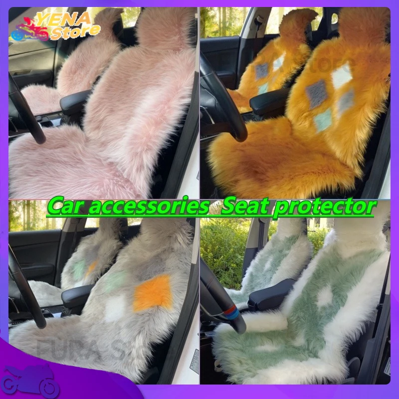 

Winter new model ladies' car seat cushion wool-like material for warmth and thickening car accessory seat protector