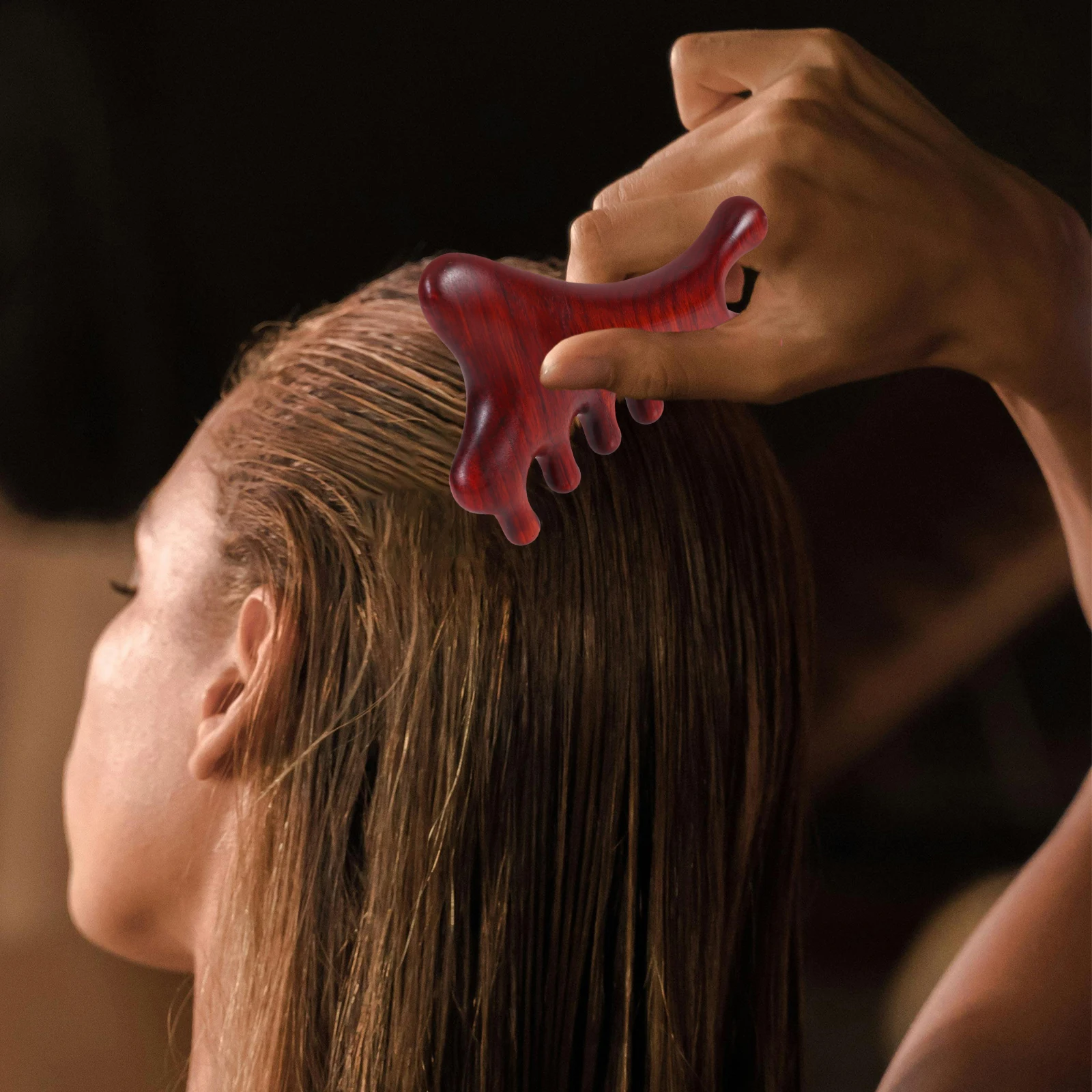 

Natural Wooden Gua Sha Comb Multifunctional Scalp Massager Hair Detangling Body Relaxation Ergonomic Home Office