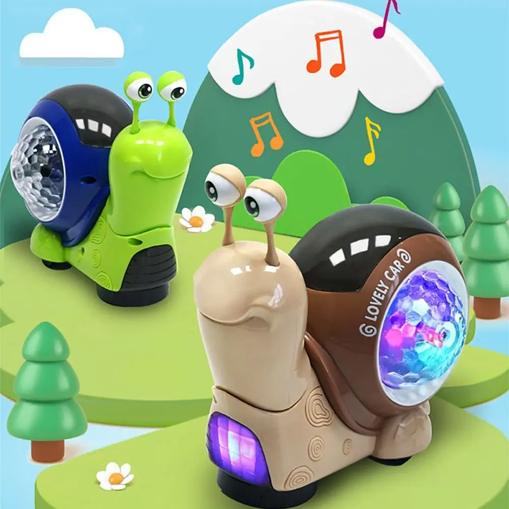 พลาสติกไฟ LED ปูเดินของเล่นเพลง Early Education เต้นรําฤาษีปูของเล่น Snail เคลื่อนย้ายของเล่นเดิน Tummy Time ของเล่น