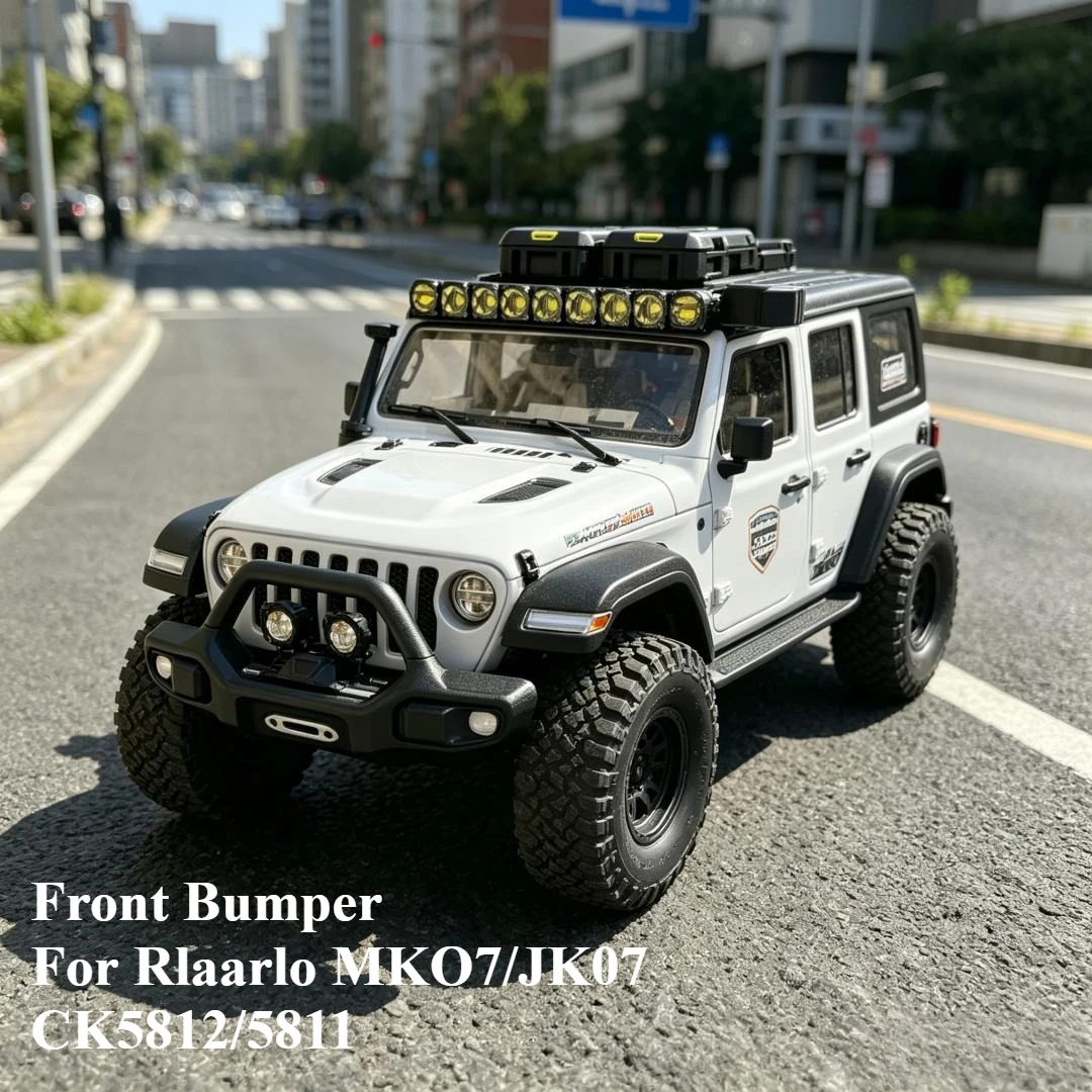 For Rlaarlo MK07 JK07 CK5811 CK5812 Wrangler AEV Custom Front Crash Bumper 1/10 RC Rock Crawler Simulated Exterior Upgrade Parts