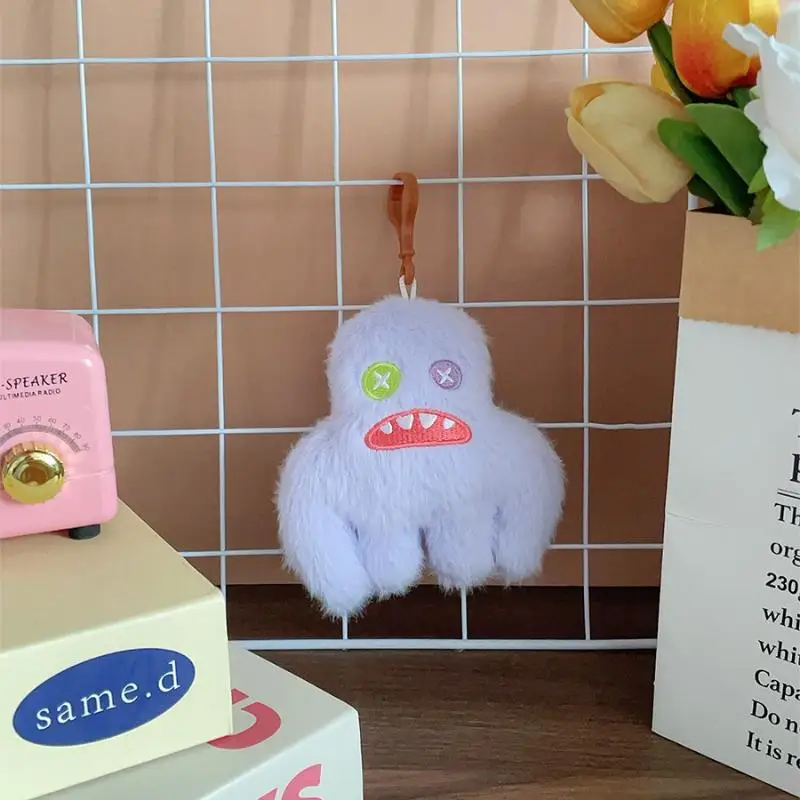 Zachte pluche tanden Monster pop sleutelhanger auto tas decoratieve hanger kinderen aanwezig