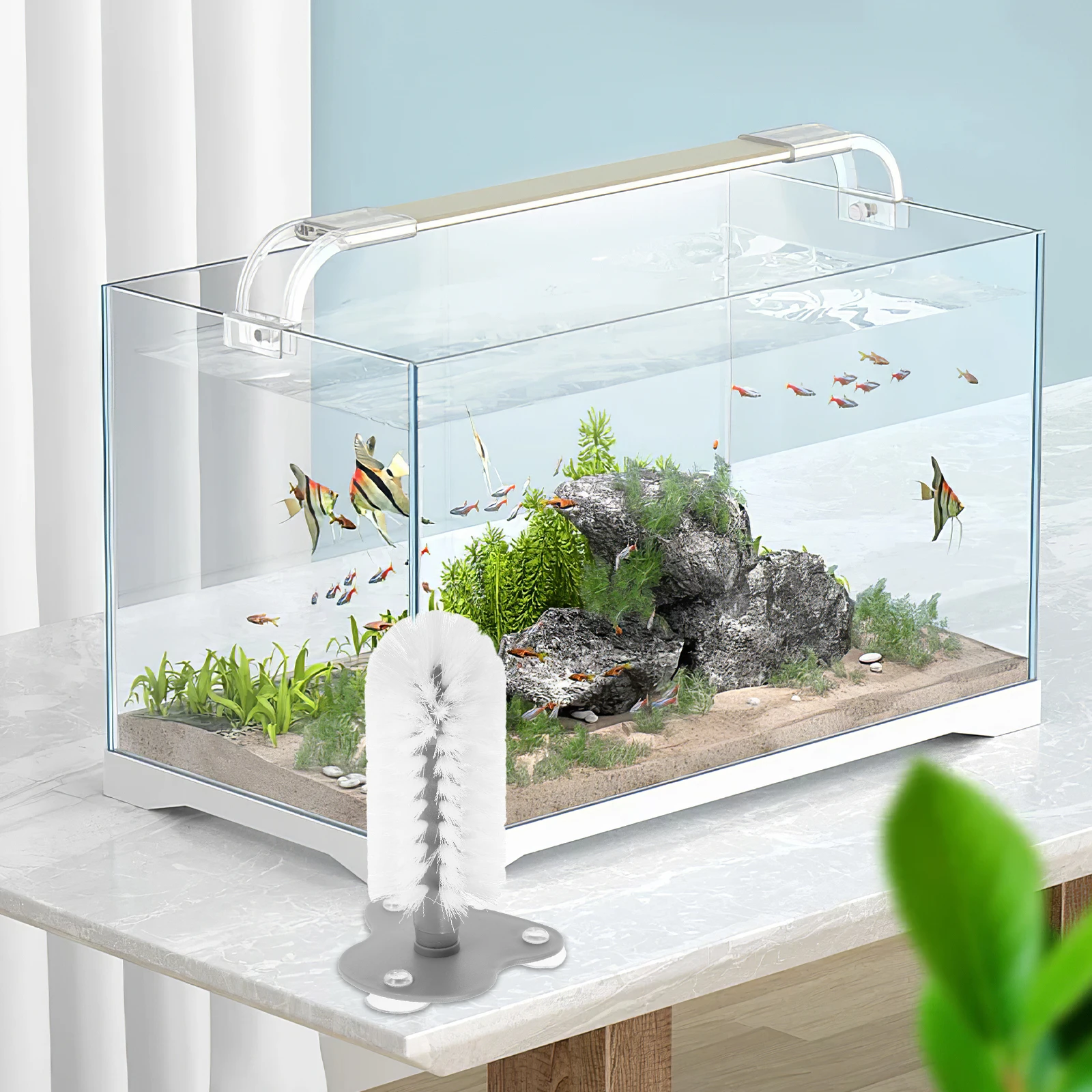 

Turtle Brush with Suction Cup Aquarium Scratcher Tank Health Care Shell Abs Cleaning Pet Accessories