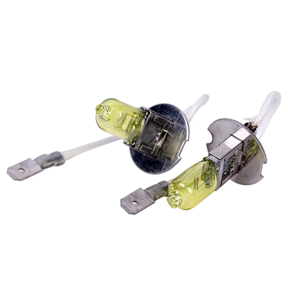 2pcs/lot H3 55W 12V Gold Yellow 3000K Fog Lights Halogen Bulb High Power Car Headlight Lamp Car Light Source parking auto