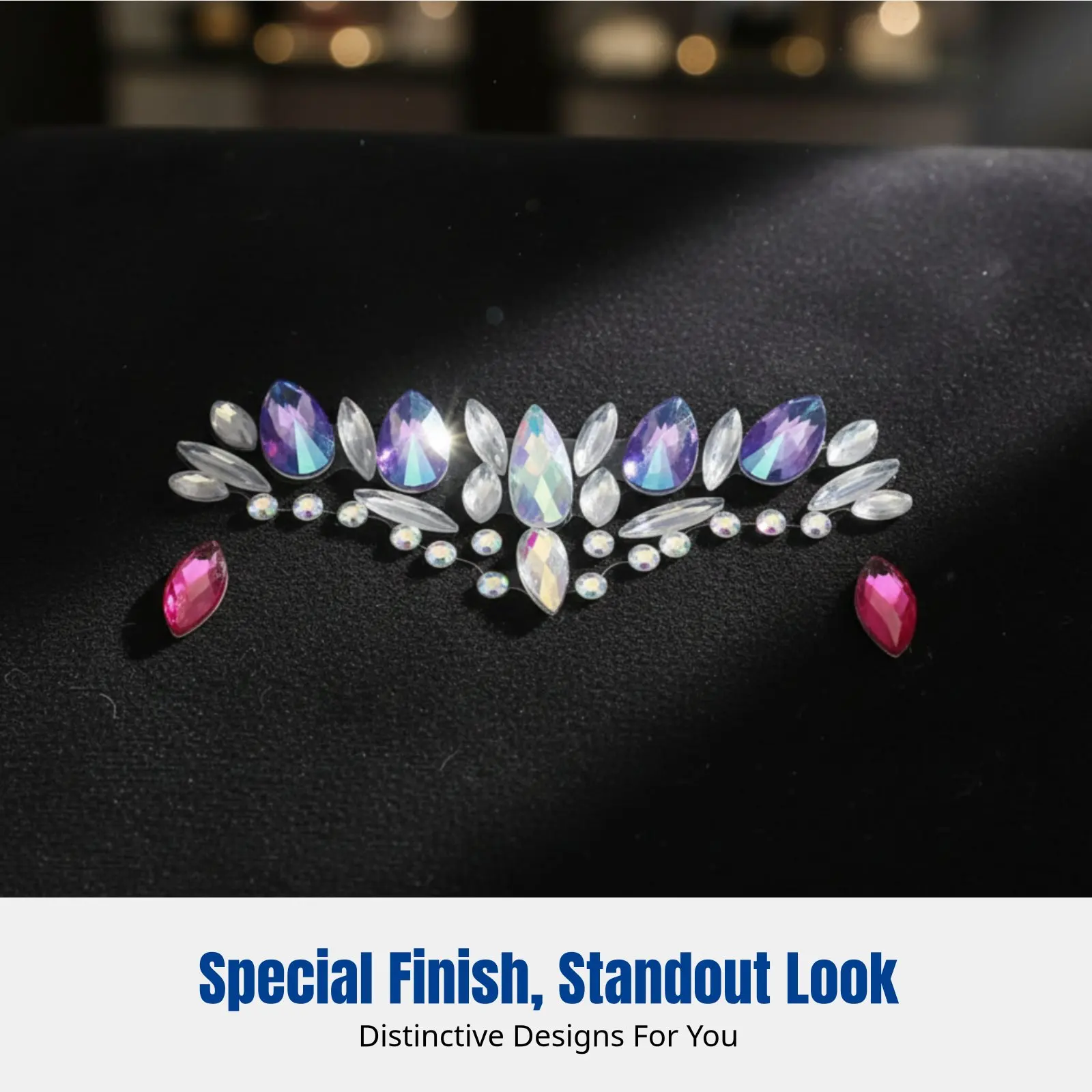 Crystal Gem Face Sticker, Acrylic Decal, Costume Event, EDM Party, Random Selection