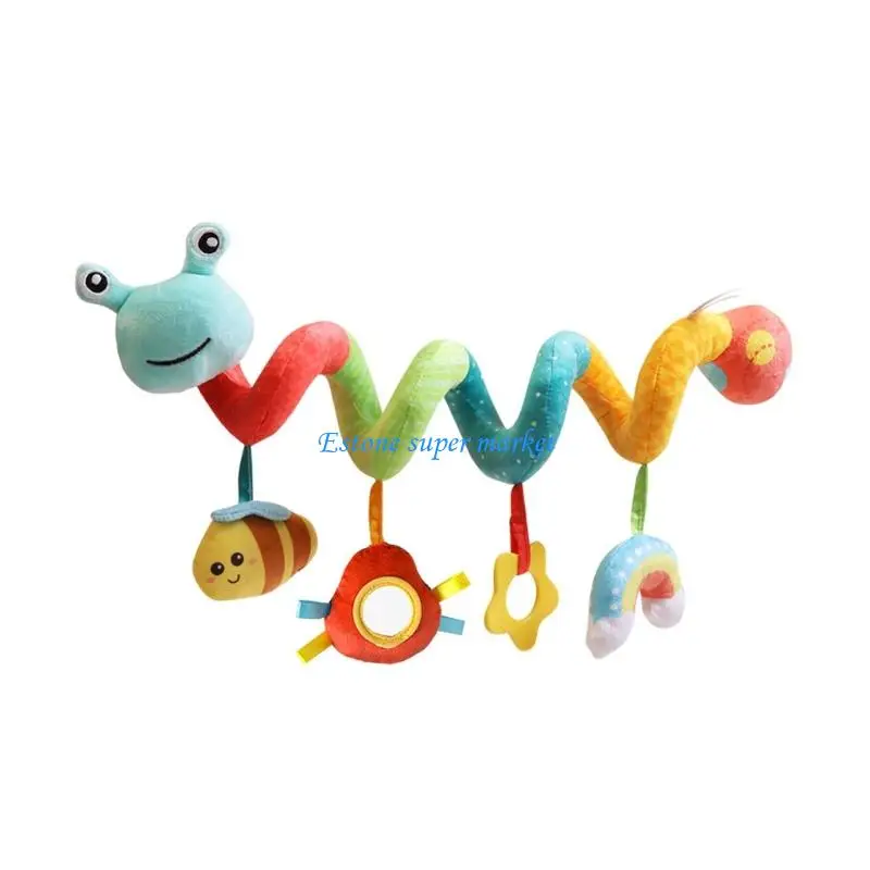Jouet interactif suspendu en forme d'escargot 090B, hochet en tissu Design enveloppé coloré, aide à l'apprentissage précoce