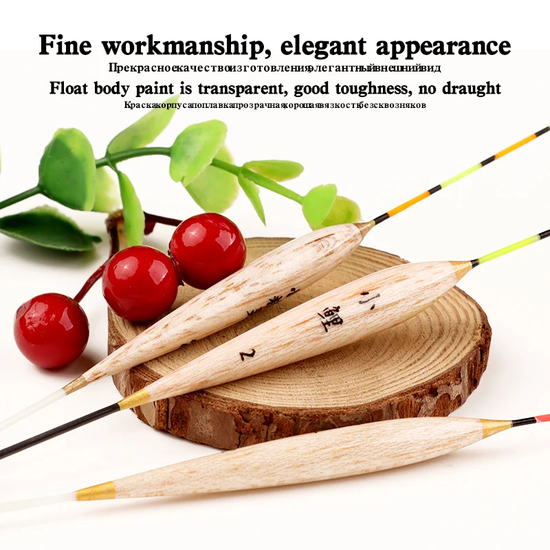 3PCS Balsa Floats+3Float Pipes+1 Bag Fishing Hooks Lake River Buoy Vertical Fishing Light Weighted Buoy Fishing Tool Accessories