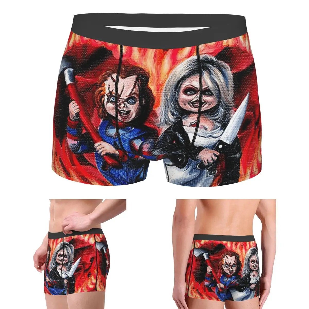 

Boxer Underpants Shorts Love The Love Bride Chucky Panties Men Ventilate Underwear for Homme Man Boyfriend Gift