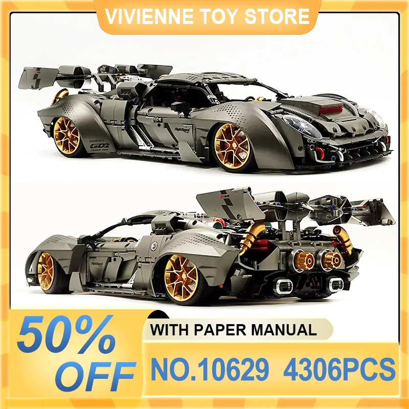 GULY 10629 MOC Technical Super Sports Car Building Blocks Racing Vehicle Bricks Puzzle Assembly Toy Christmas Gifts For Boy Kids