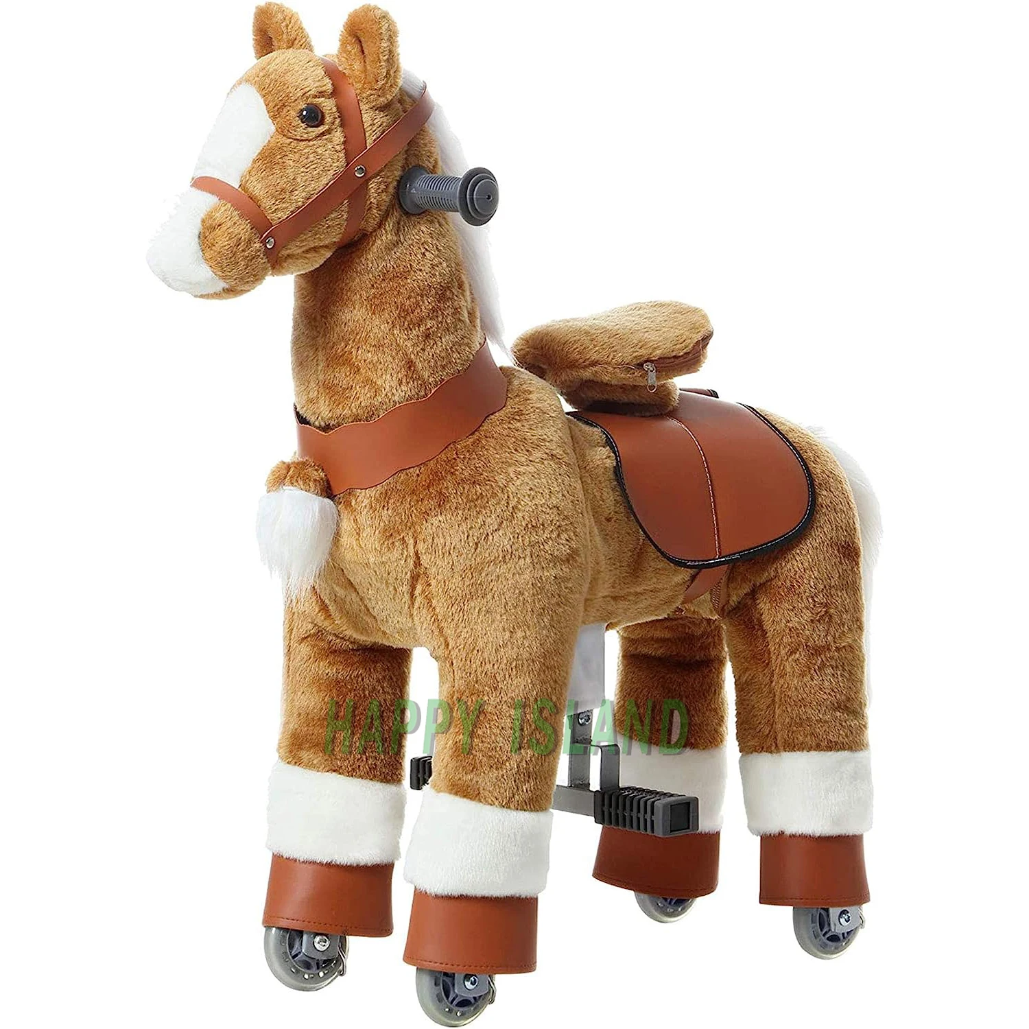 

Ride on Horse Toy Kids Ride on Toy for 3-6 Years Old Premium Riding Horse Plush Animal Toy Walking Horse Toy with Wheels