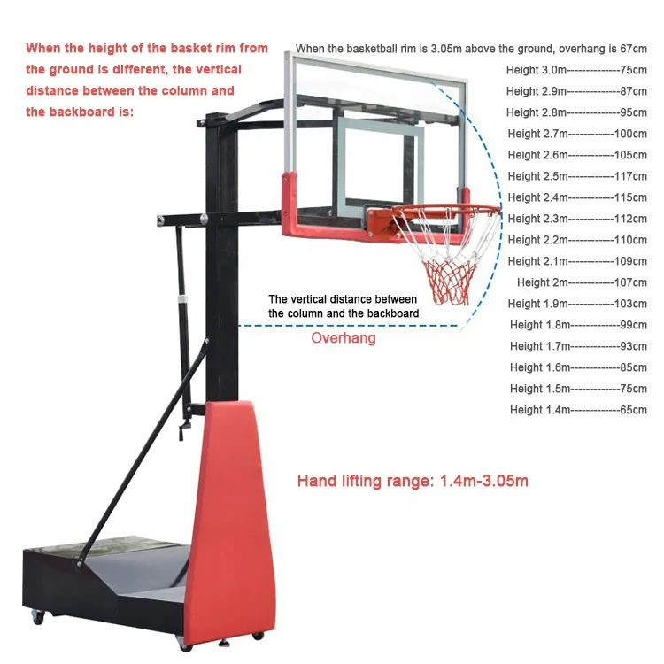 High Quality School Use Height Adjustable Portable Basketball Hoop Stand for Kids