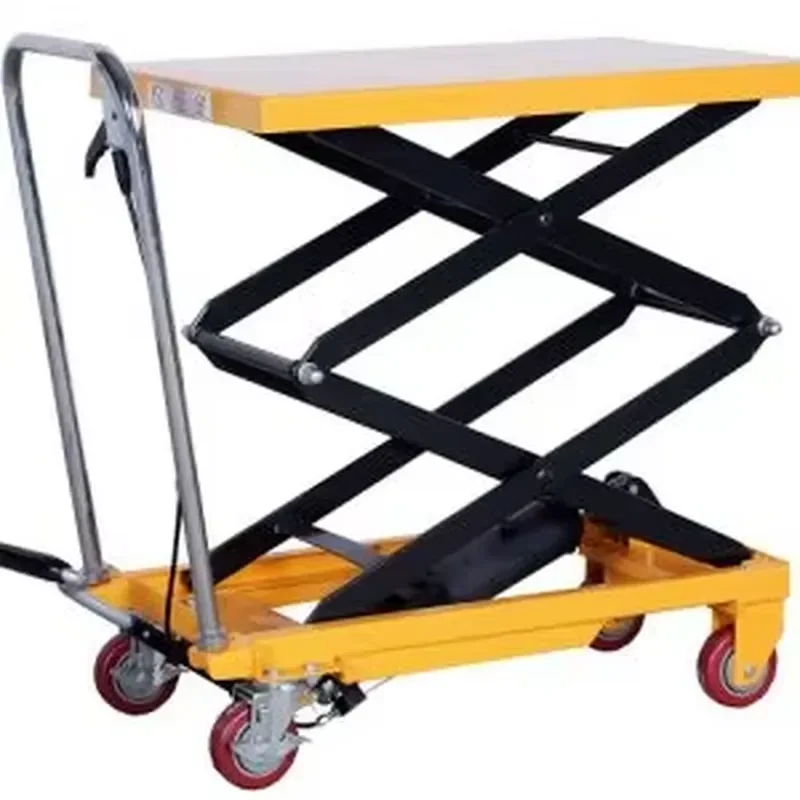 Hydraulic scissor lift trolley, heavy material handling equipment, suitable for warehouses, factories, and industrial