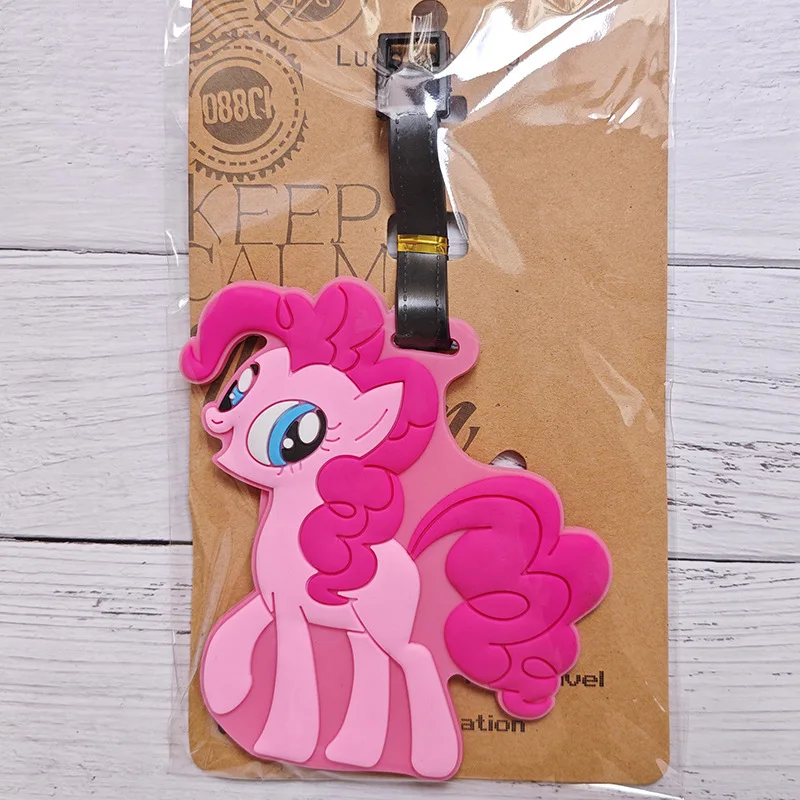 Étiquette de bagage portable en silicone Little Pony Princess, étiquette de bagage, porte-adresse d\'identité, accessoires de voyage mignons, style