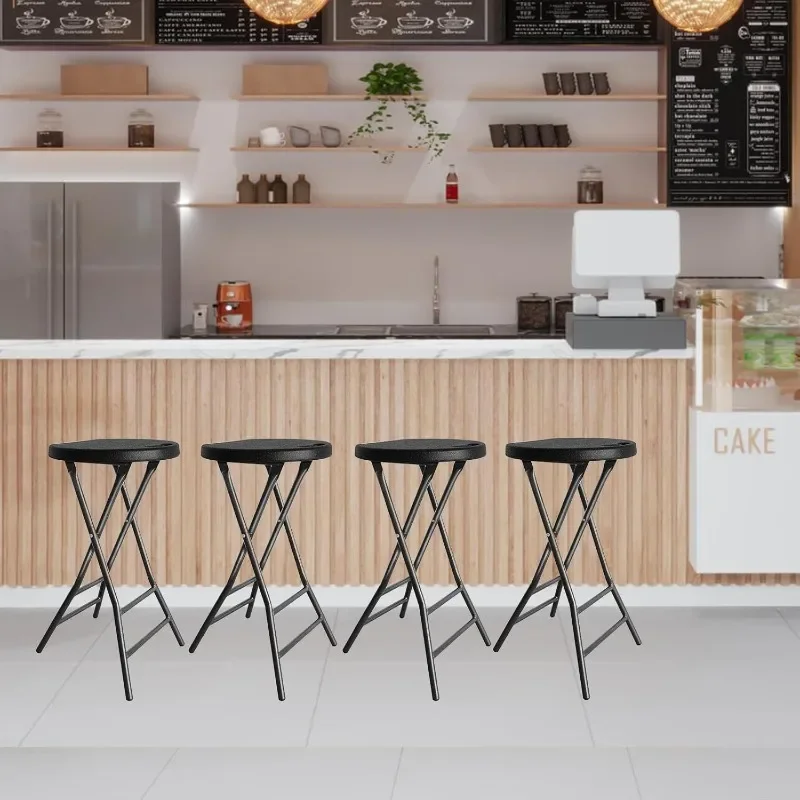 

YOMT Folding Stools for Adults Portable, Backless 24 inch Folding Bar Stools, Heavy Duty Foldable Stools with Handle