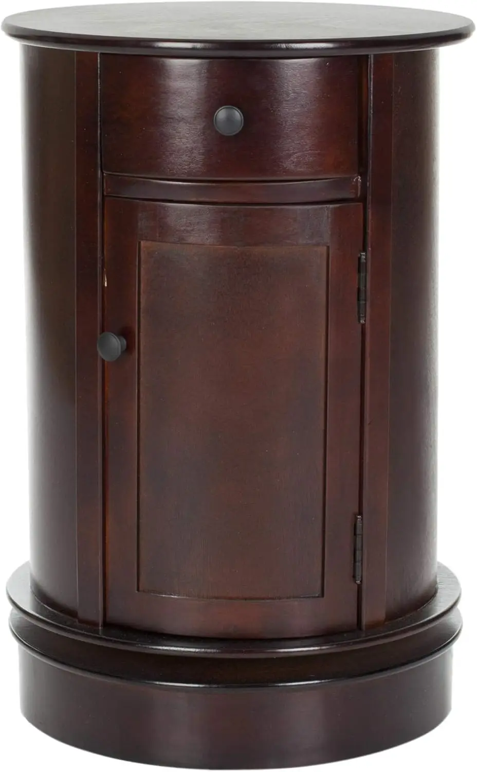 American Homes Collection Tabitha Dark Cherry Oval Swivel Storage End Table