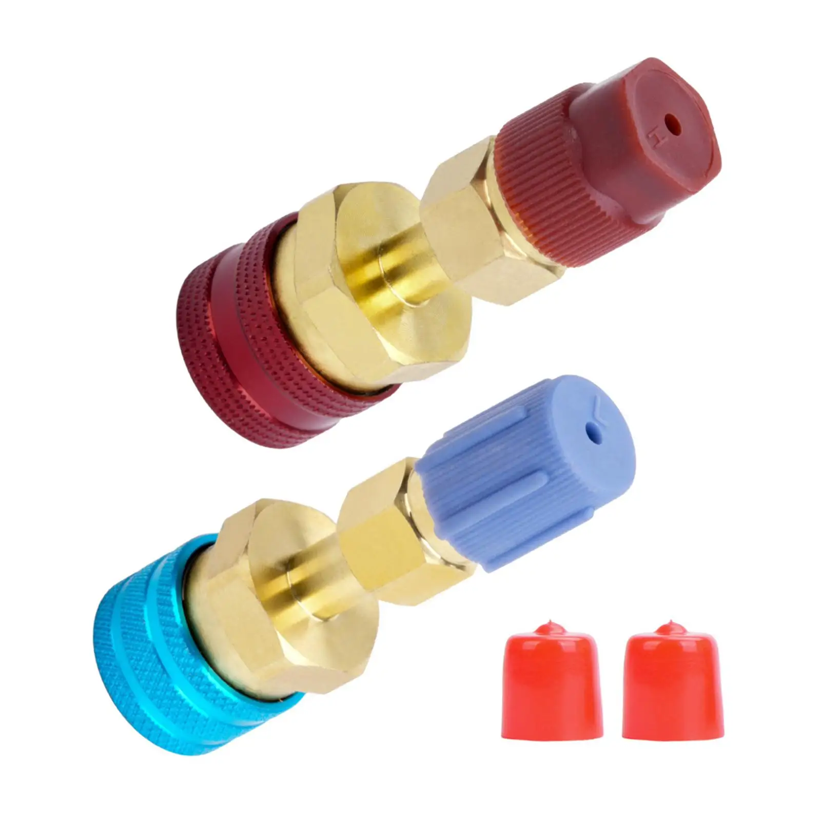 Brass Quick Coupler High Low R1234YF Fitting Kit Replacement Charging Adapter for Car Truck AC Recharging and Repair