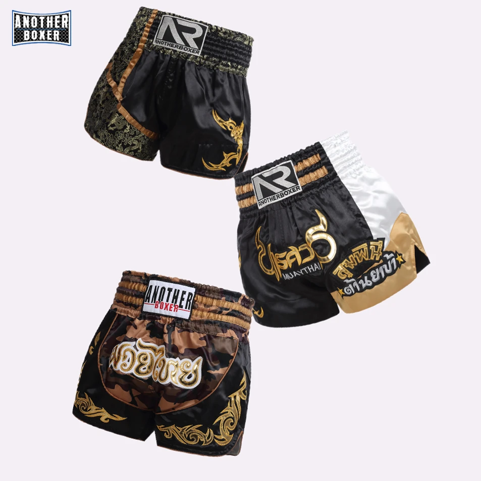 شورت Muay Thai للرجال من ANOTHERBOXER، شورت MMA كيك بوكسينغ سريع الجفاف للنساء والأطفال شورت قتال Thaiboxing الفاخر