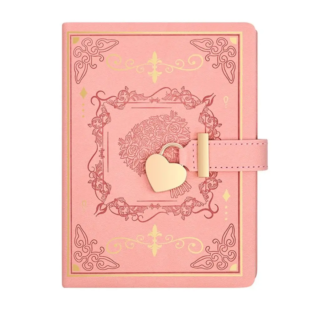 

Creative B6 Diary Book with Lock 288 Pages Memo Notebook PU Leather Dirt-proof Word Book Girls