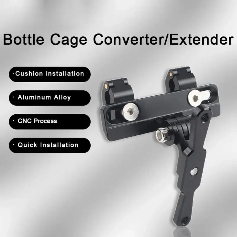 Bike Water Bottle Cage Converter Water Cup Holder Extender Bicycle Saddle Extension Bracket Cycling Light Camera Rack Adapter