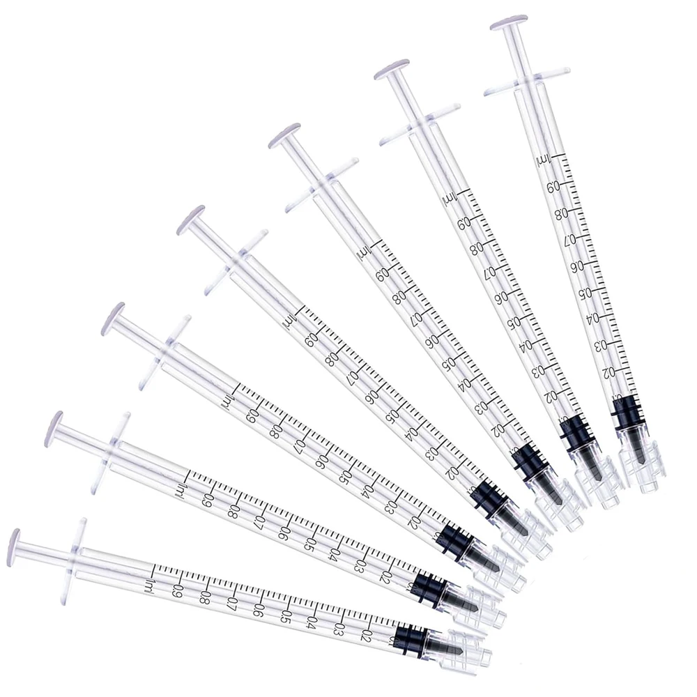 

1mL Luer Lock Syringe Without Needle, 1cc for Epoxy Glue, Oil, Liquid, Science Lab, Measurement, Feeding, 20pcs