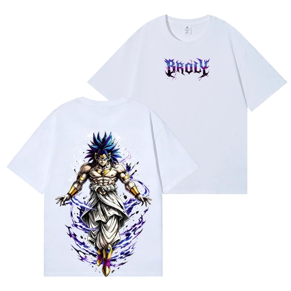 Dragon Ball Broly Back Art Cotton Tee High-quality Streetwear Men's Clothing 2026 Summer Cotton New T Shirtfor Men