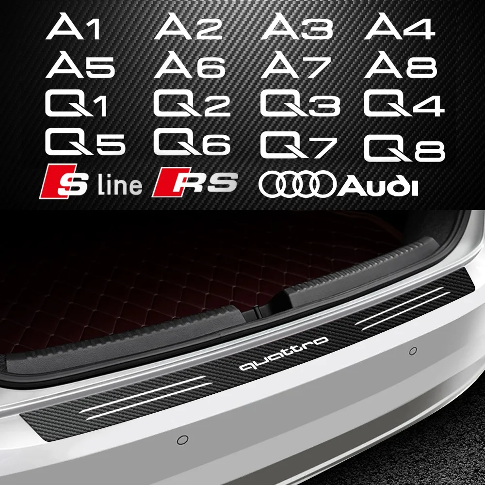 1 шт., защитная наклейка на задний бампер из углеродного волокна для Audi Sline RS TT A3 A6 S6 S7 Q5 Q7 C5 C6 B7 B8 8p 8v